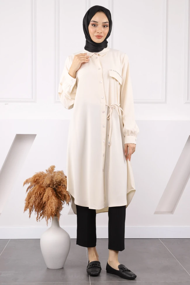 Taş Yan Bağlamalı Linda Tunik