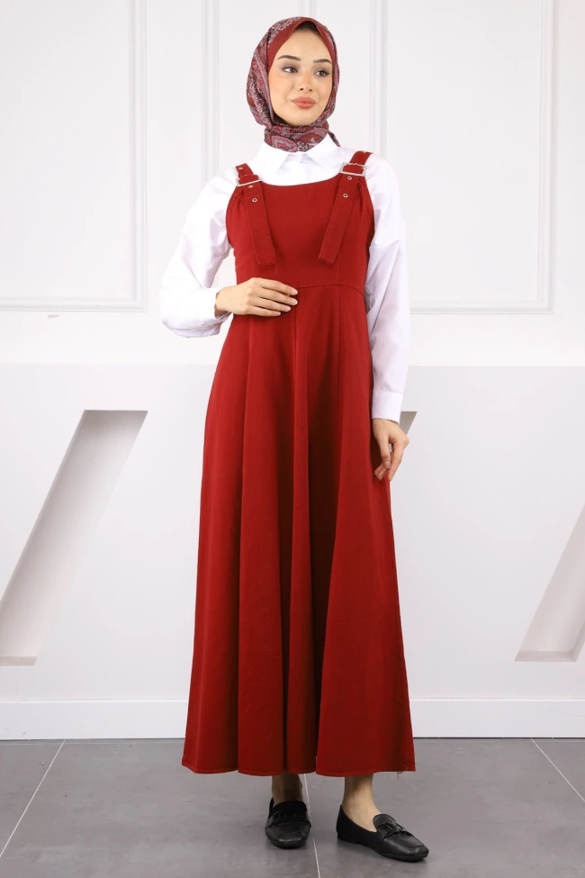 Bordo Fermuar Detaylı Gabardin Jile