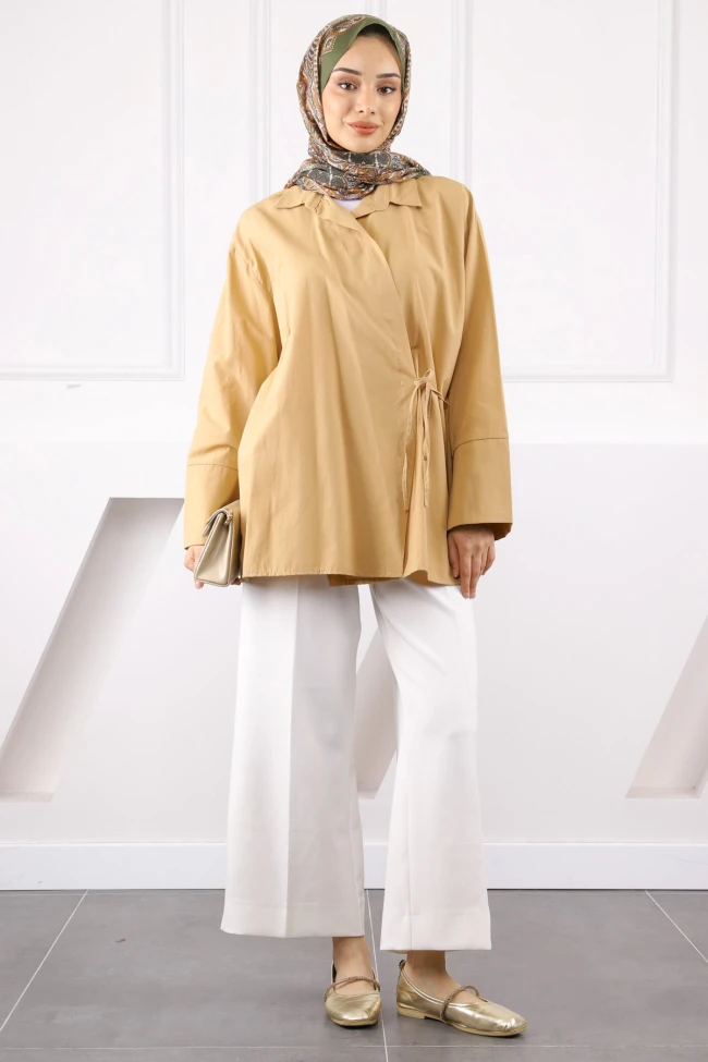 Vizon Yandan Bağlamalı Kimono