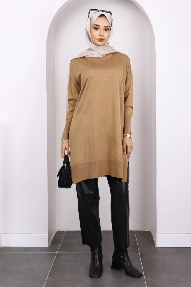 Bisküvi Mevsimlik Merserize Salaş Triko Tunik