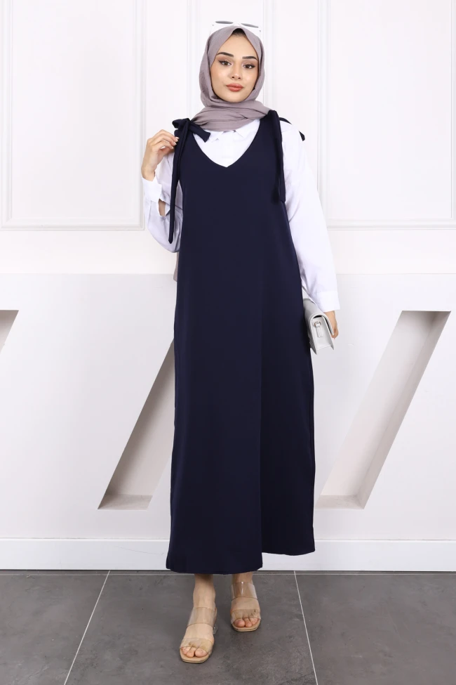 Lacivert Omzu Bağlamalı Jile