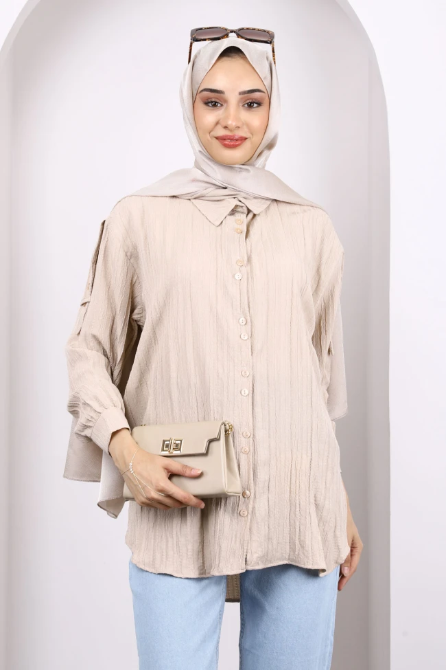 Vizon Kol Detaylı Gömlek