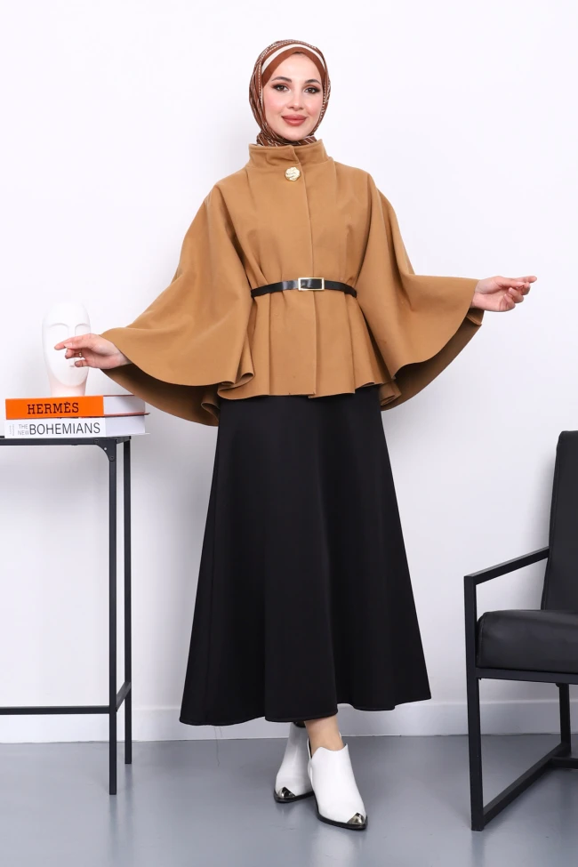 Camel Kemerli Kaşe Panço