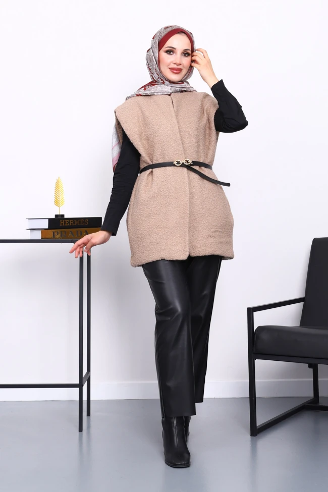 Vizon Buklet Astarlı Yelek