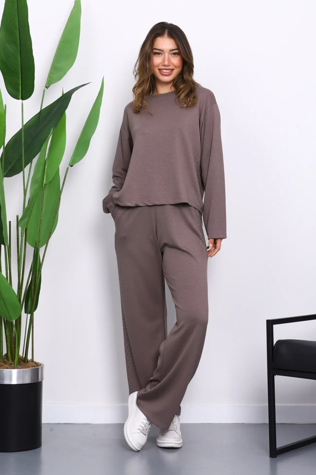 Vizon Yanları Taş Detaylı Modal Takım