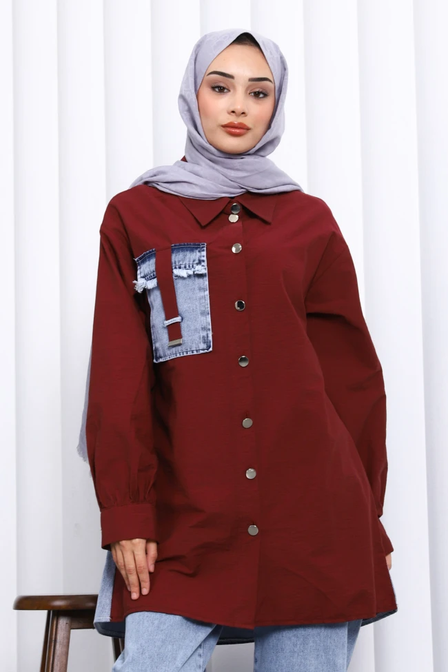 Bordo Kot Garnili Ceket Pantolonlu Takım