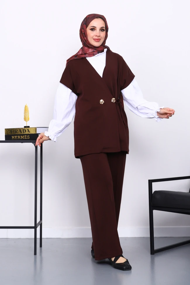 Bordo Yelek Pantolonlu Cupra Modal Takım