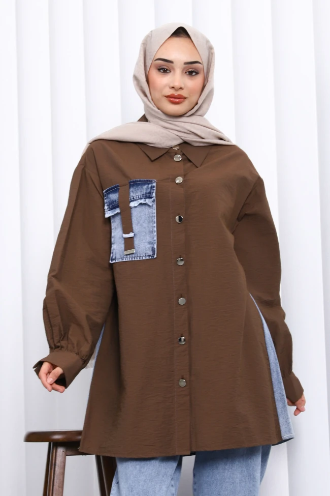 Kahverengi Kot Garnili Ceket Pantolonlu Takım