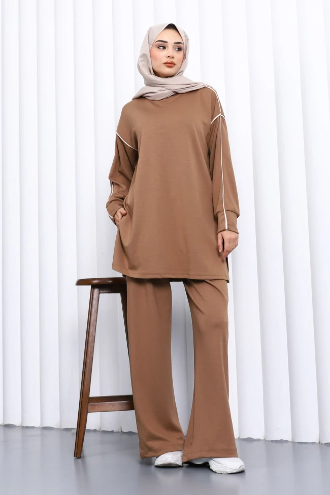 Vizon Biyeli Tunik Pantolonlu Modal Takım
