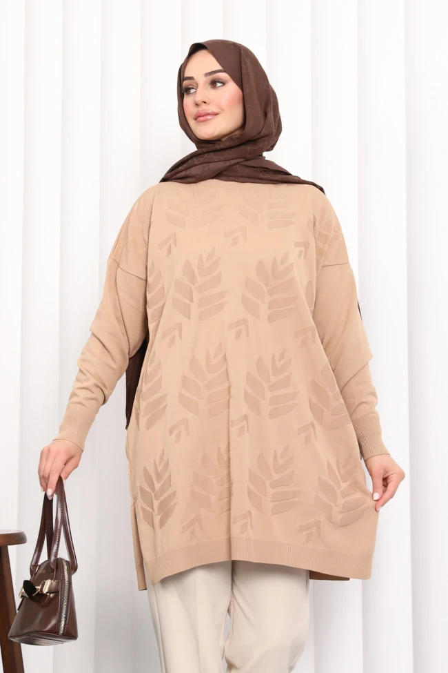 Bisküvi Soğuk İplik Merserize Triko Tunik