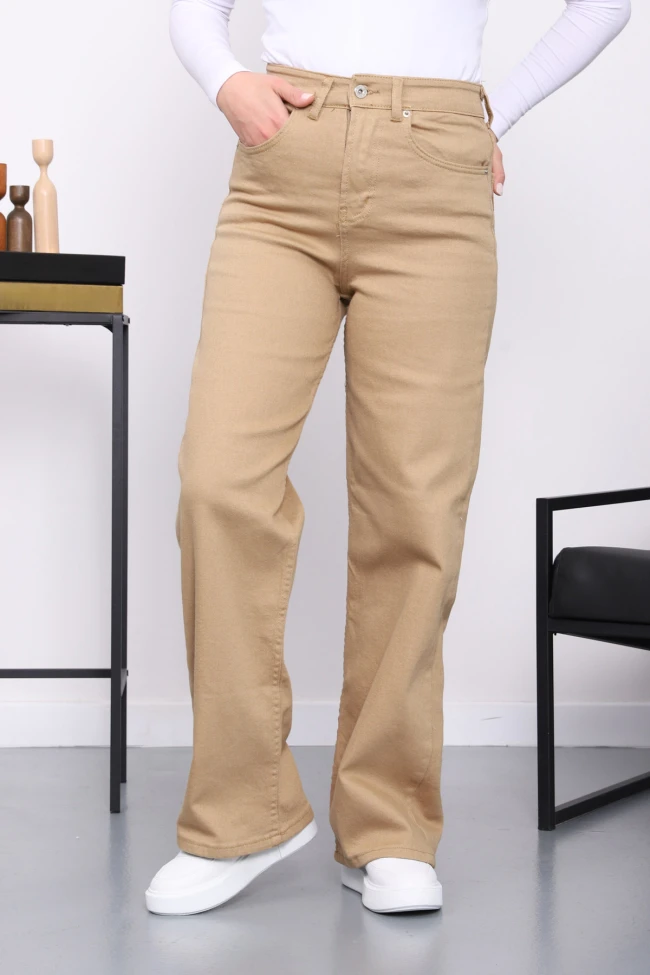 Vizon Yüksek Bel Palazzo Kot Pantolon