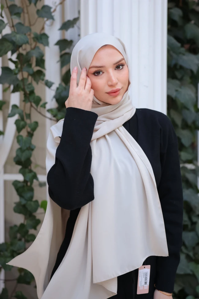 Bej Five Medine İpeği Şal