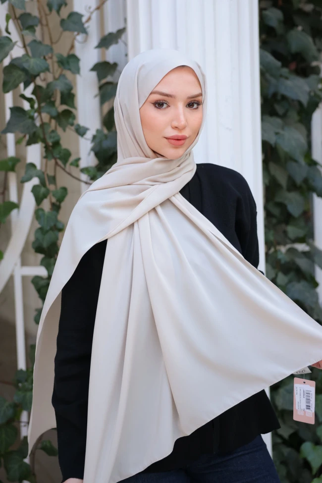 Bej Five Medine İpeği Şal