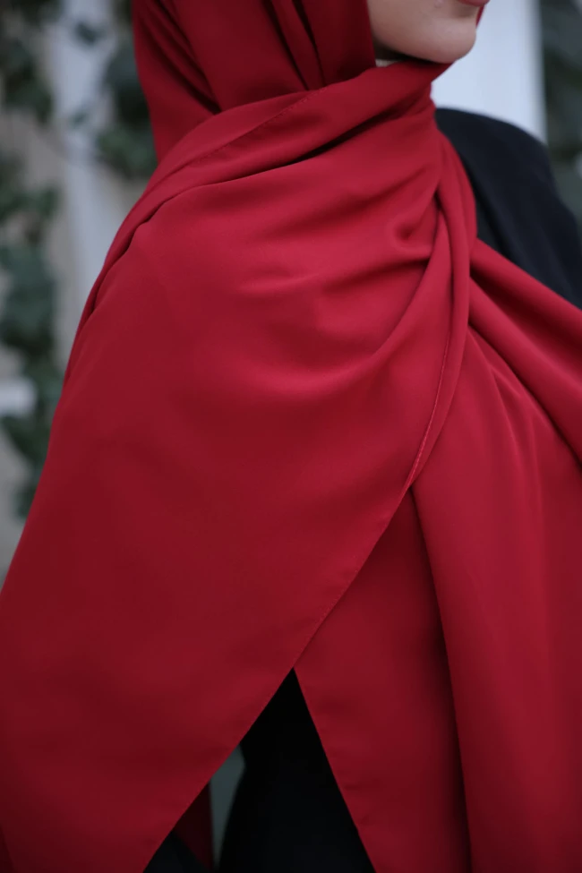 Kırmızı Five Medine İpeği Şal