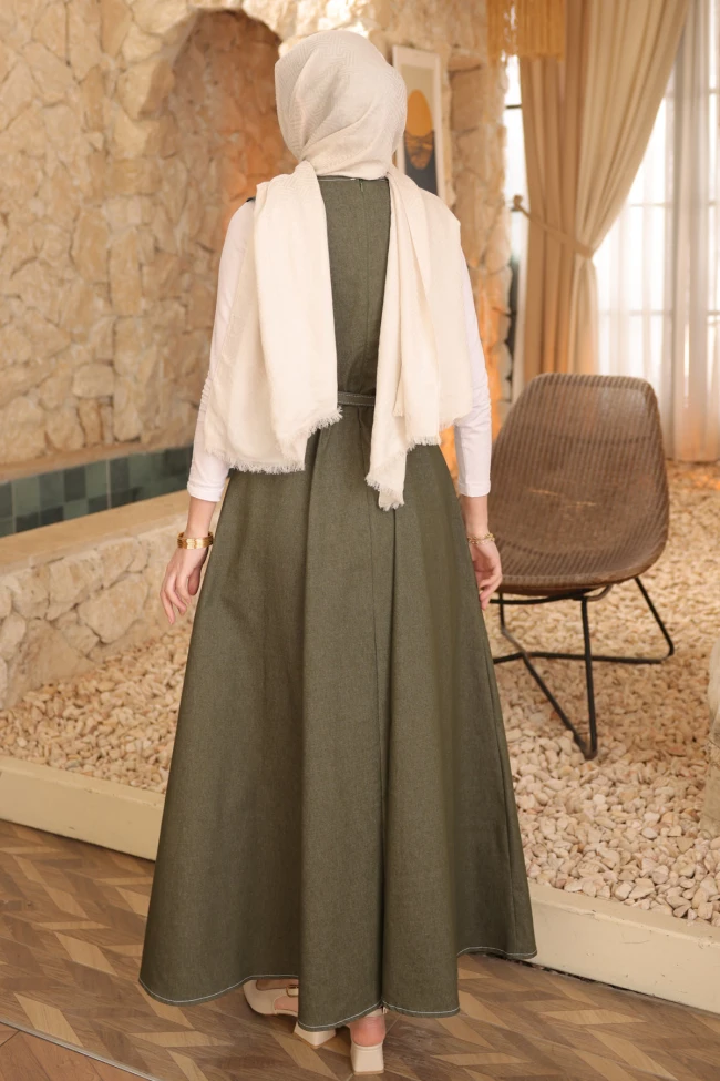 Haki Kemerli Cepli Kot Jile