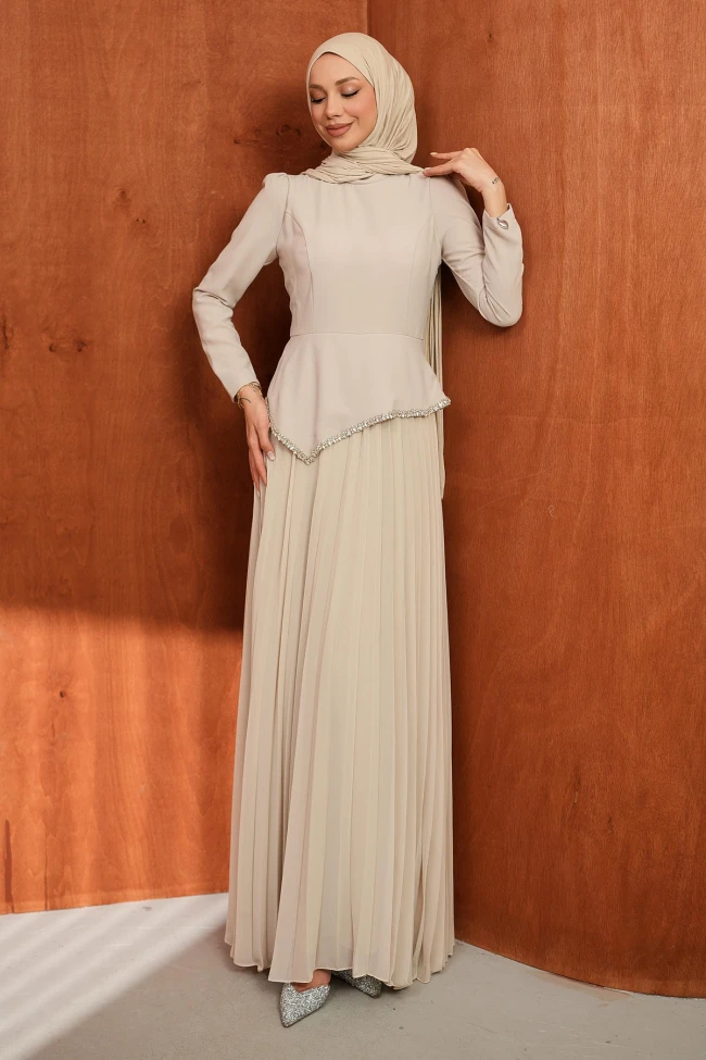 Taş Taş Detaylı Tasarım Abiye