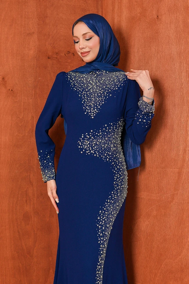 Lacivert Vibrant Abiye