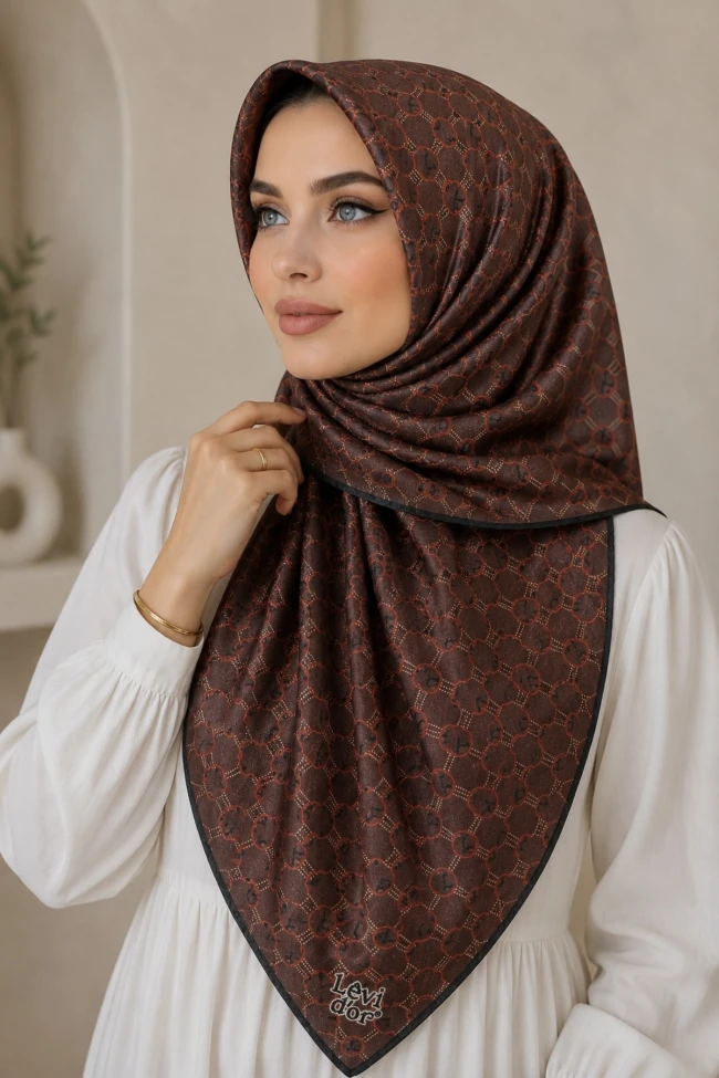 Bordo Kristal Eşarp