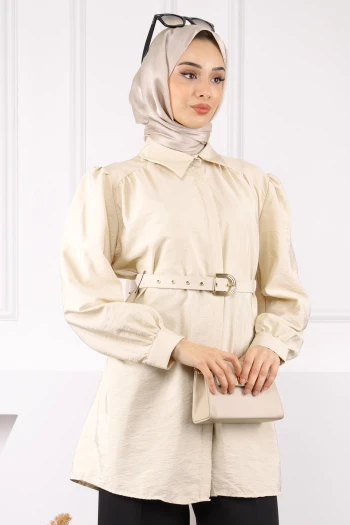 Bej Kemerli Modal Tunik