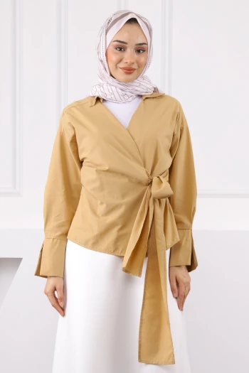 Bisküvi Yandan Bağlamalı Gömlek