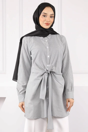 Füme Bel Bağlamalı Tunik