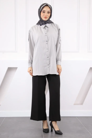 Taş Kol Detaylı Gömlek