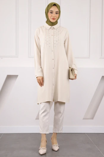 Taş Önü Taş Detaylı Linda Tunik