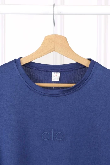 Lacivert Nakışlı Kısa Kol Modal T-Shirt