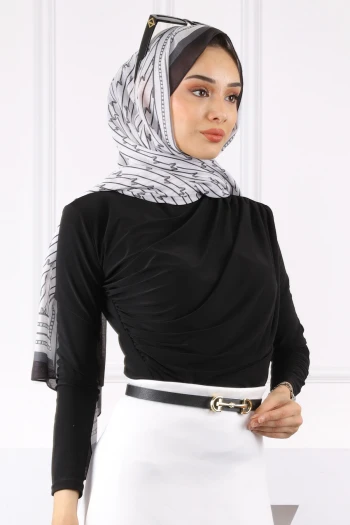 Siyah Önü Drapeli Sandy Bluz