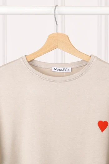 Taş Nakışlı Kısa Kol Modal T-Shirt