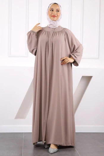 Vizon Kol Lastikli Fermuarlı Ferace