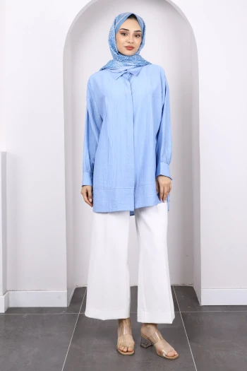 Bebe Mavi Kol Bağlamalı Tunik