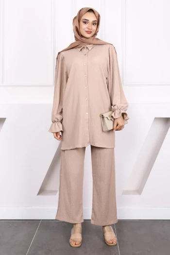 Bej Kol Detaylı Bürümcük Takım