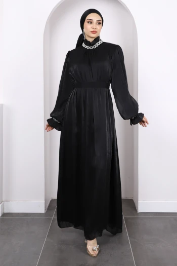 Siyah Kol Yaka Taşlı Abiye