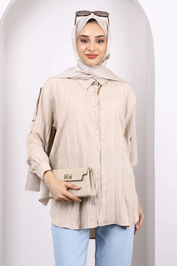 Vizon Kol Detaylı Gömlek