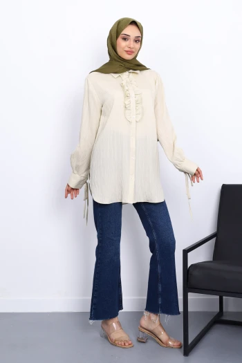 Taş Kol Bağlamalı Gömlek