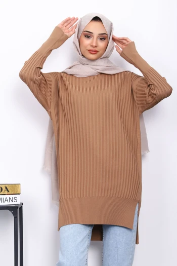 Bisküvi Önü Kısa Arkası Uzun Triko Tunik