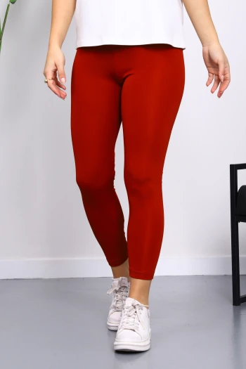 Kiremit Yüksek Bel Şardonlu Dalgıç Tayt