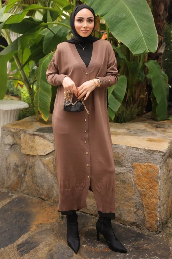 Koyuv Vizon Soğuk İplik Triko Hırka