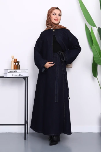 Lacivert Ceket Etekli Kot Takım