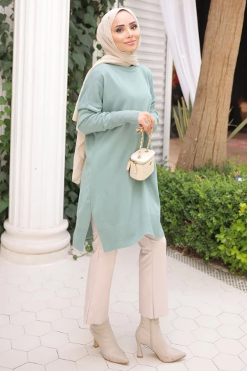 Mint Soğuk İplik Merserize Triko Kazak