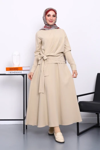 Taş Bel Bağlamalı Etekli Takım