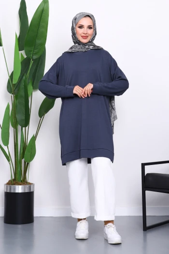 Antrasit Bisiklet Yaka Modal Tunik