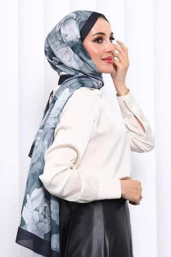 Antrasit Desenli Soft Dijital Şal
