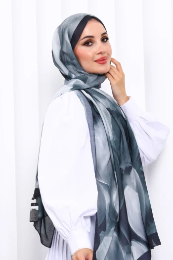 Antrasit Desenli Soft Dijital Şal
