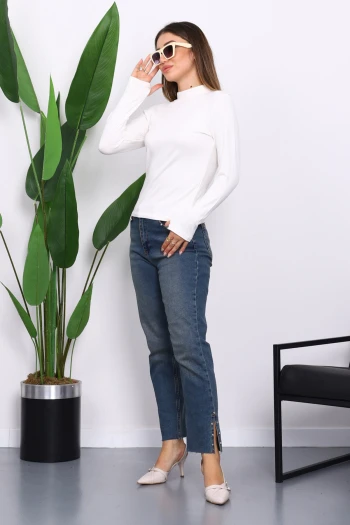 Ekru Parmak Geçme Detaylı Body