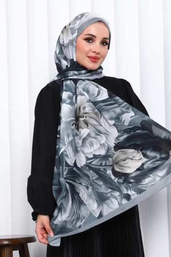 Füme Desenli Soft Dijital Şal