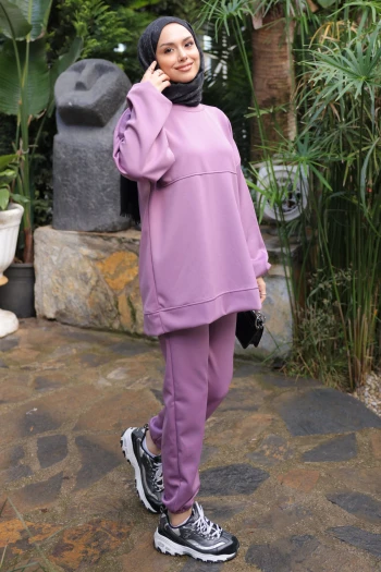 Gül Kurusu Armalı Tunik Pantolonlu Takım