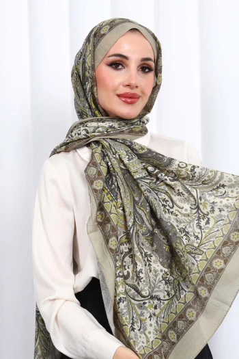Haki Desenli Kraş Şal