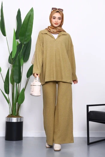 Haki Kaşkorse Tunik Pantolonlu Takım